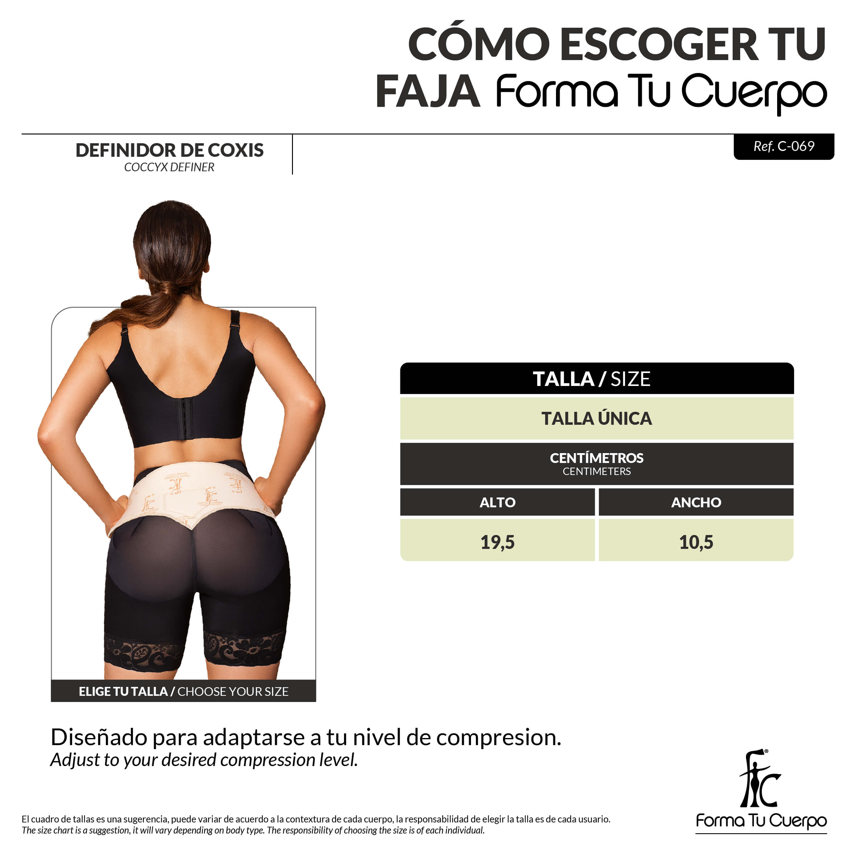 Tabla de coxis postquirúrgica( Ref. C-069 )