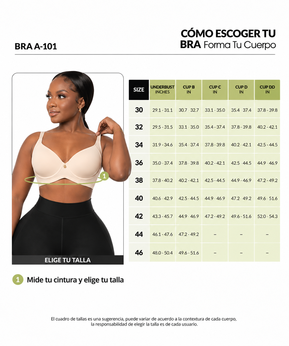 Guía de tallas de este producto