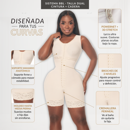 Faja Media Pierna Con Brasier Sin Mangas ( LUXBBL-093 )