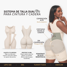 Faja Media Pierna Con Brasier Sin Mangas ( LUXBBL-093 )