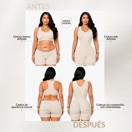 Faja Media Pierna Con Brasier Sin Mangas ( LUXBBL-093 )