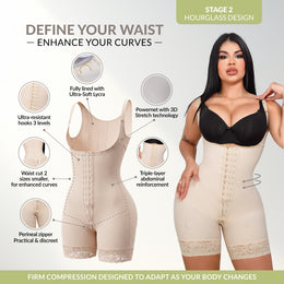 Post-surgical hourglass girdle: Defines waist and enhances buttocks (Ref. O-011 / O-211)