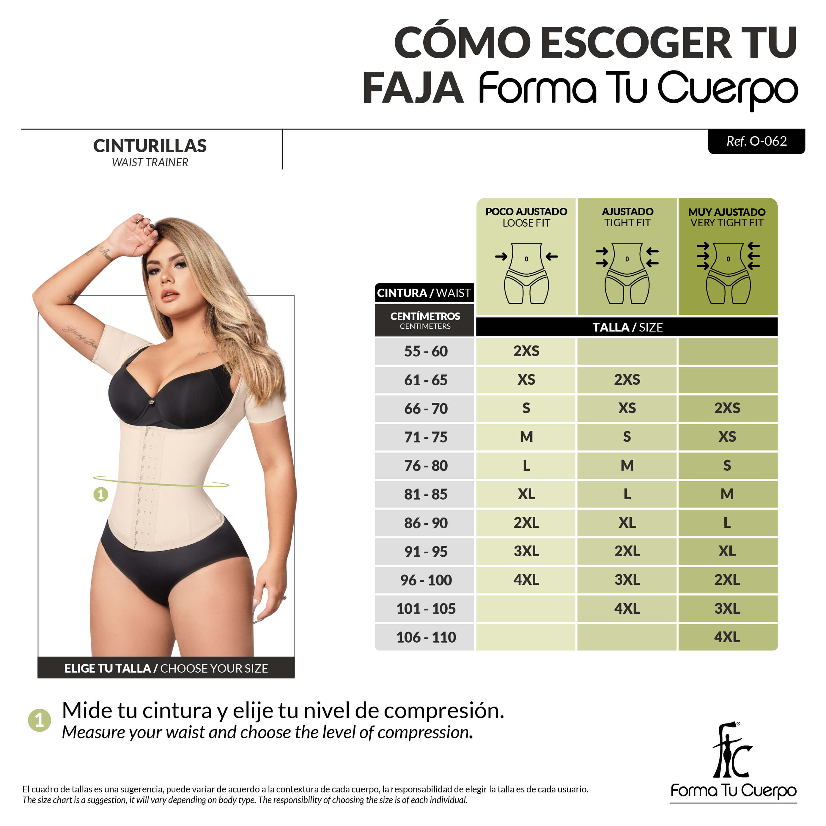Cinturilla Colombiana con Mangas : Waist Trainer con Posture Control ( Ref. O-062)