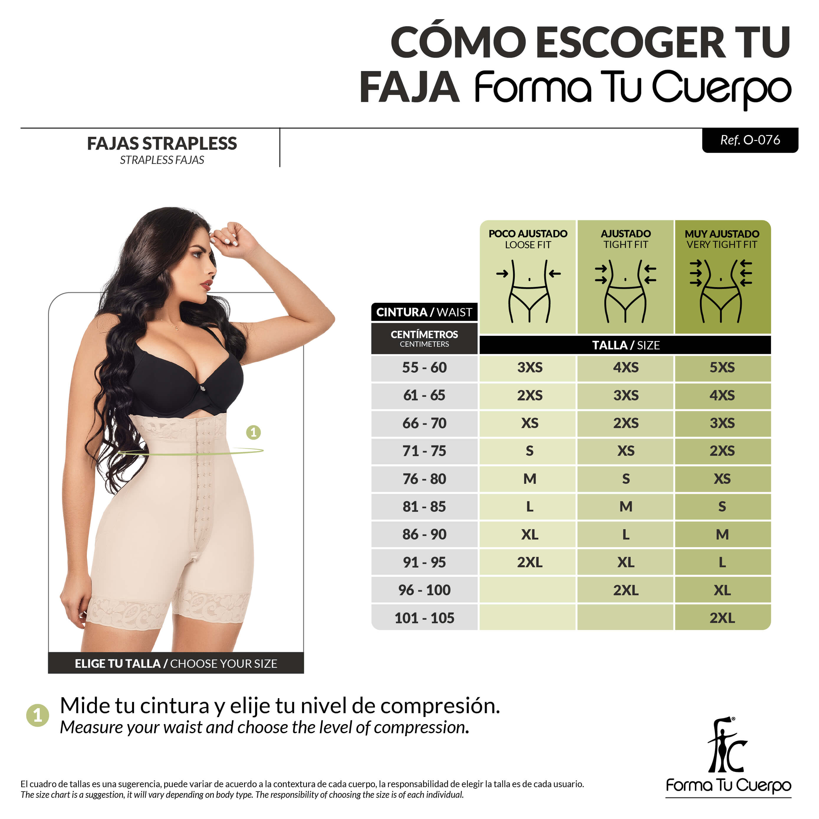 Short reloj de arena media pierna ( Ref. O-076 / O-077 )