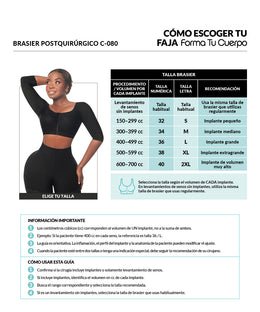 Post-operative bra with sleeves: Compression for liposuction of arms and back (Ref. C-080)