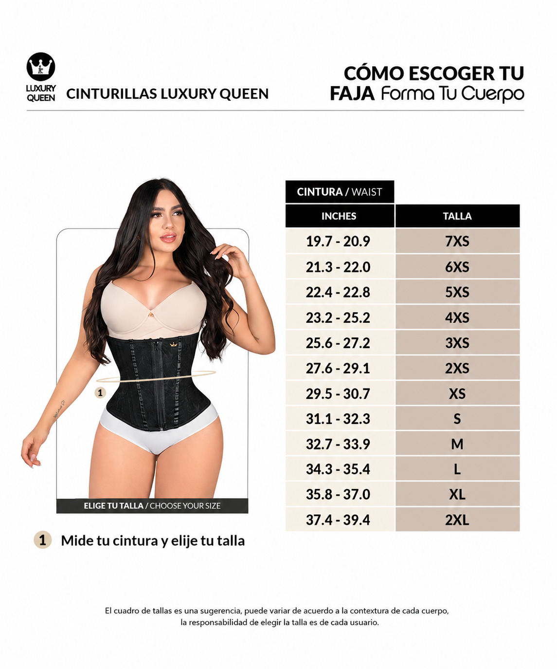 Guía de tallas de este producto