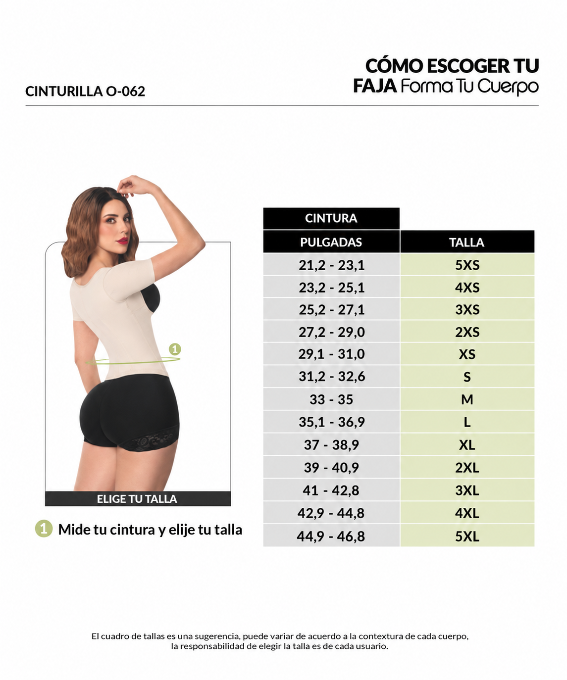 Guía de tallas de este producto