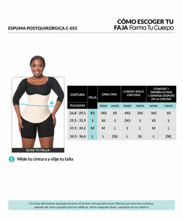 Post-operative foam – Support and comfort for Tummy Tuck Recovery (Ref. C-055 / C-155)