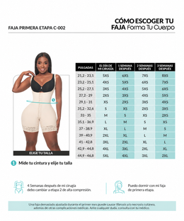 Post-operative girdle with front clasps: Progressive adjustment and support (REF. C-002)