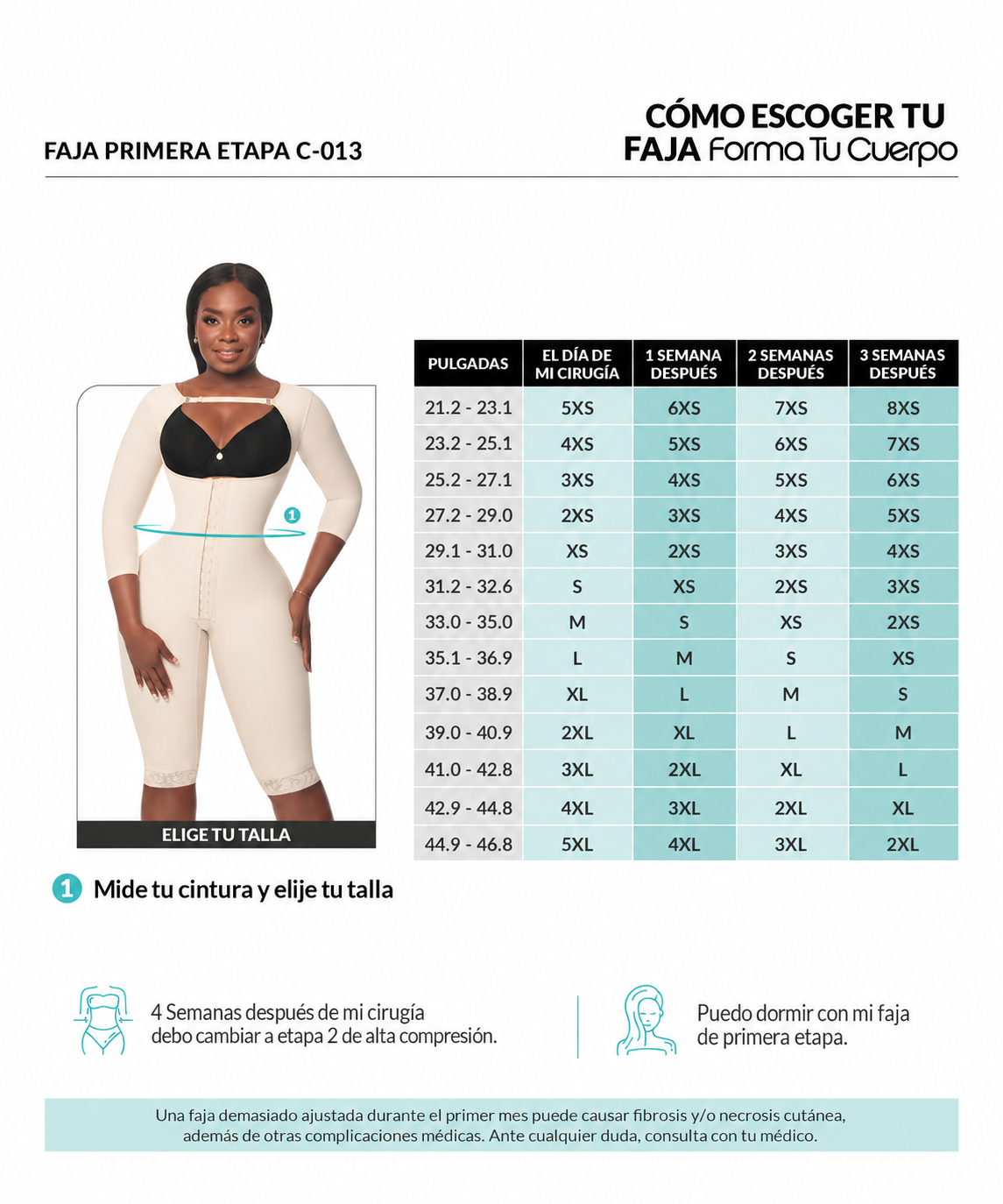 Guía de tallas de este producto