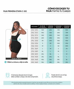Post-operative girdle with front clasps: Progressive adjustment and support (REF. C-002)