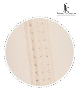 Faja moldeadora reloj de arena strapless - media pierna con cremallera perineal y broche central  ( Ref. O-051 )
