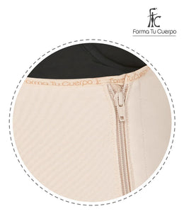 Faja control de abdomen, media pierna con manga corta y cremallera lateral ( Ref. O-014 / O-017 )