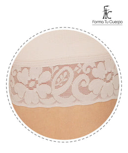 Faja control de abdomen, media pierna con manga corta y cremallera lateral ( Ref. O-014 / O-017 )